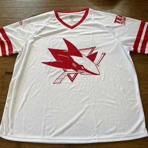 San Jose Sharks Red Teal Together T Shirt Jersey XL